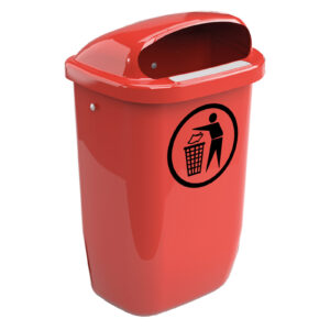 DIN-Abfallbehälter Modell Reußen, feuerrot