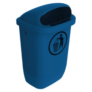 DIN-Abfallbehälter Modell Reußen, signalblau